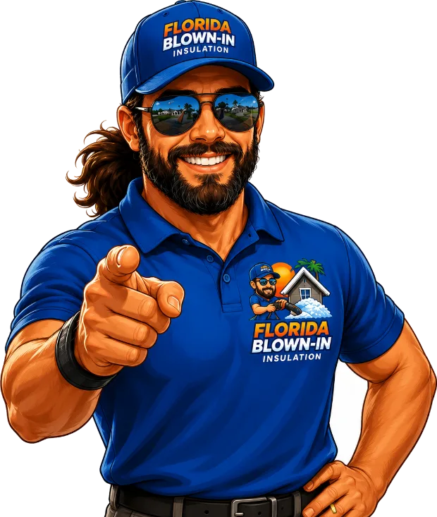 JP, owner of Florida Blown-In Insulation, pointing at you